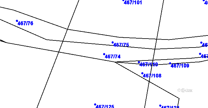 Parcela st. 467/74 v KÚ Bavorov, Katastrální mapa