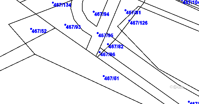 Parcela st. 467/96 v KÚ Bavorov, Katastrální mapa