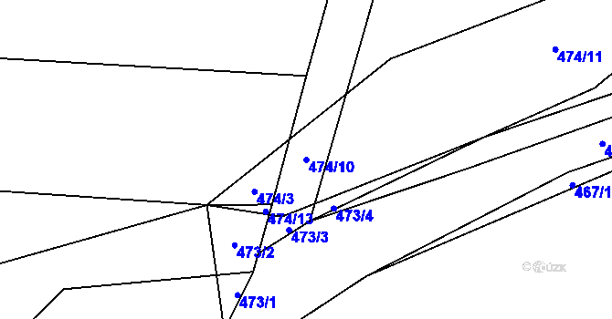 Parcela st. 474/10 v KÚ Bavorov, Katastrální mapa