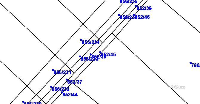 Parcela st. 852/45 v KÚ Bavorov, Katastrální mapa