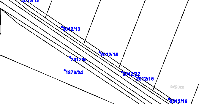 Parcela st. 2012/14 v KÚ Bavorov, Katastrální mapa