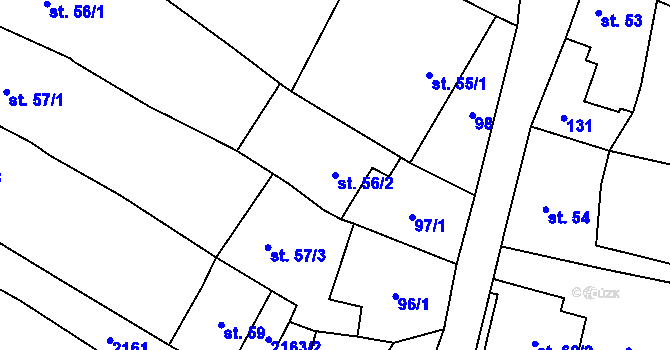 Parcela st. 56/2 v KÚ Bavorov, Katastrální mapa