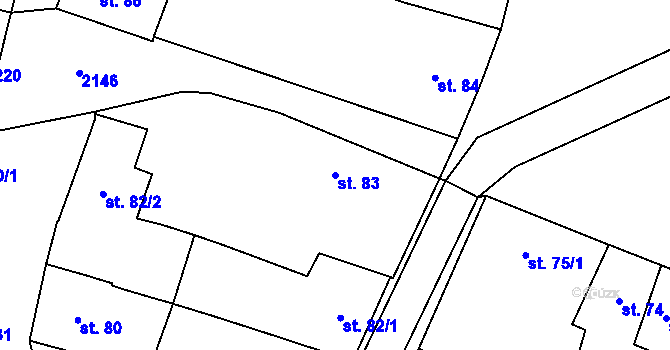 Parcela st. 83 v KÚ Bavorov, Katastrální mapa