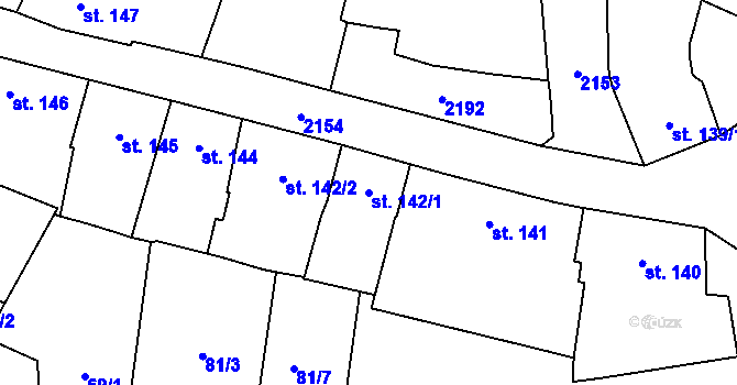 Parcela st. 142/1 v KÚ Bavorov, Katastrální mapa