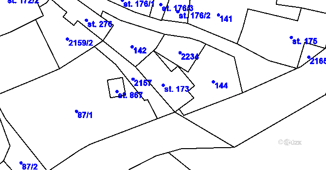 Parcela st. 173 v KÚ Bavorov, Katastrální mapa