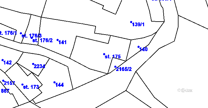 Parcela st. 175 v KÚ Bavorov, Katastrální mapa