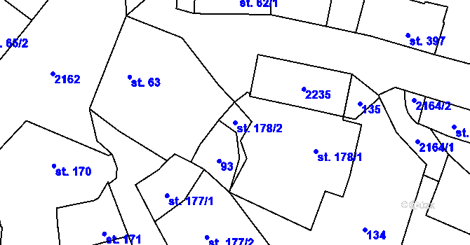Parcela st. 178/2 v KÚ Bavorov, Katastrální mapa