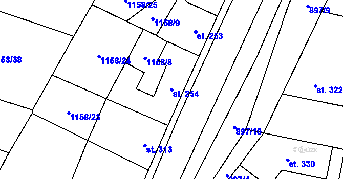 Parcela st. 254 v KÚ Bavorov, Katastrální mapa