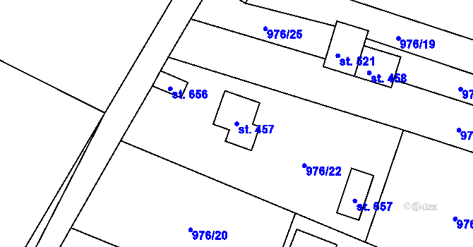 Parcela st. 457 v KÚ Bavorov, Katastrální mapa