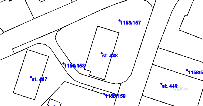 Parcela st. 488 v KÚ Bavorov, Katastrální mapa