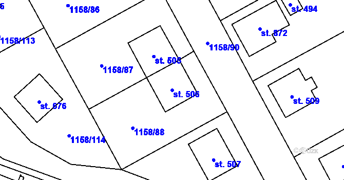 Parcela st. 506 v KÚ Bavorov, Katastrální mapa
