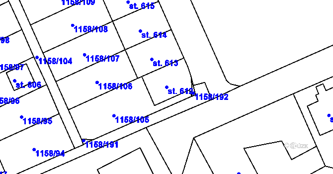 Parcela st. 612 v KÚ Bavorov, Katastrální mapa