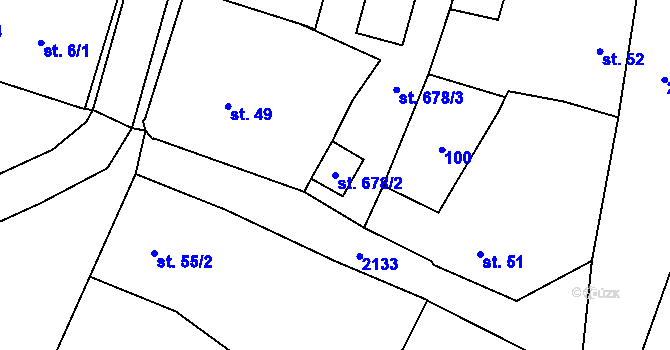 Parcela st. 678/2 v KÚ Bavorov, Katastrální mapa