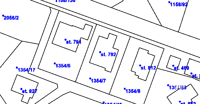 Parcela st. 792 v KÚ Bavorov, Katastrální mapa