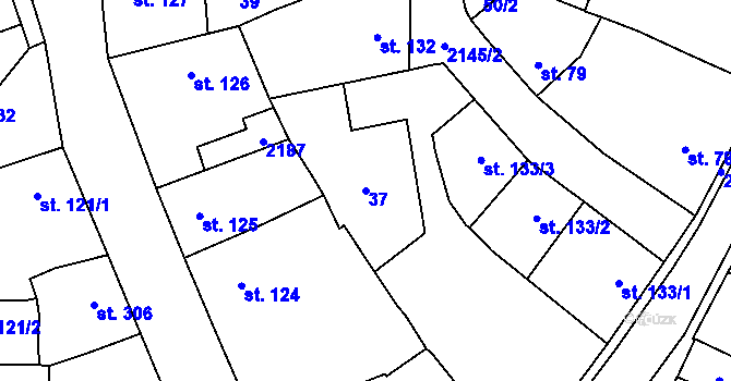 Parcela st. 37 v KÚ Bavorov, Katastrální mapa