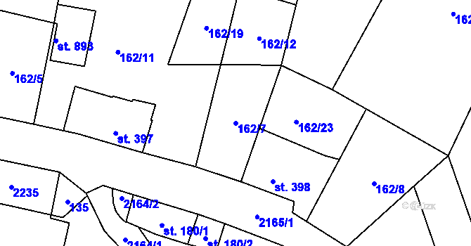 Parcela st. 162/7 v KÚ Bavorov, Katastrální mapa