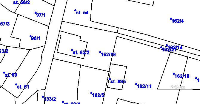 Parcela st. 162/18 v KÚ Bavorov, Katastrální mapa