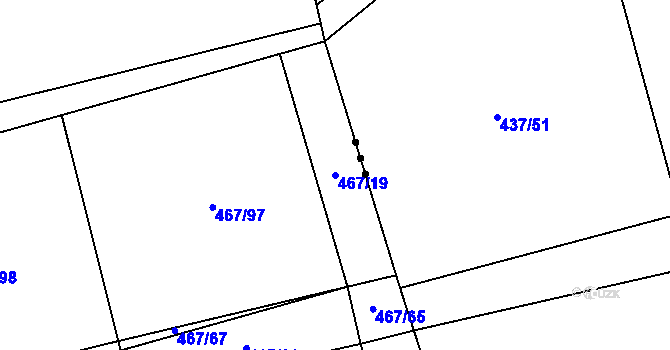 Parcela st. 467/19 v KÚ Bavorov, Katastrální mapa