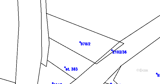 Parcela st. 978/2 v KÚ Bavorov, Katastrální mapa