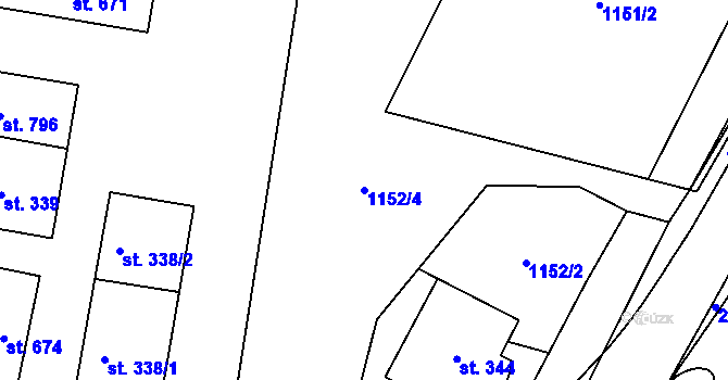 Parcela st. 1152/4 v KÚ Bavorov, Katastrální mapa