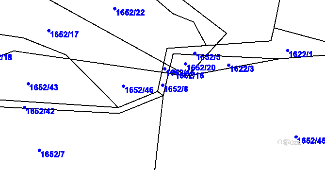 Parcela st. 1652/8 v KÚ Bavorov, Katastrální mapa