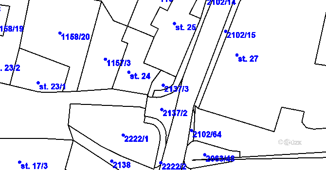 Parcela st. 2137/3 v KÚ Bavorov, Katastrální mapa