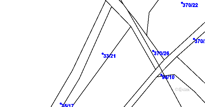 Parcela st. 33/21 v KÚ Bavoryně, Katastrální mapa