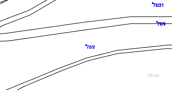 Parcela st. 72/2 v KÚ Bdín, Katastrální mapa