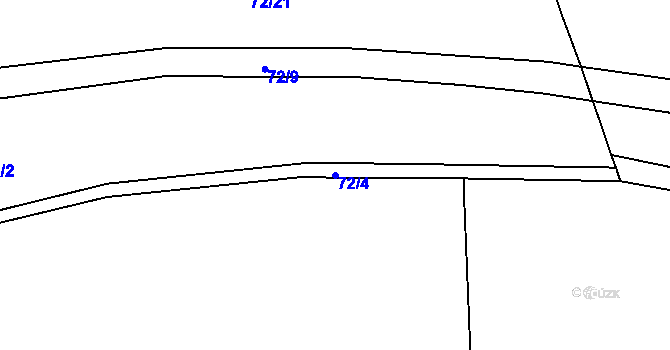 Parcela st. 72/4 v KÚ Bdín, Katastrální mapa