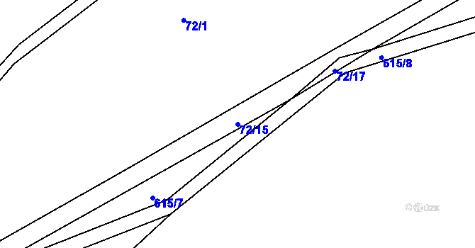 Parcela st. 72/15 v KÚ Bdín, Katastrální mapa