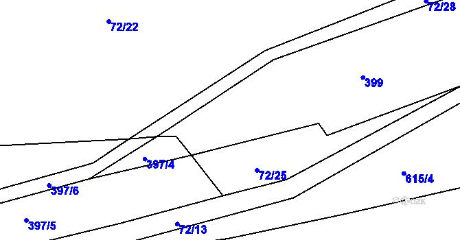 Parcela st. 72/23 v KÚ Bdín, Katastrální mapa