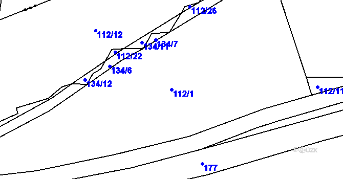 Parcela st. 112/1 v KÚ Bdín, Katastrální mapa