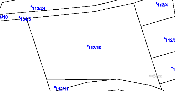 Parcela st. 112/10 v KÚ Bdín, Katastrální mapa