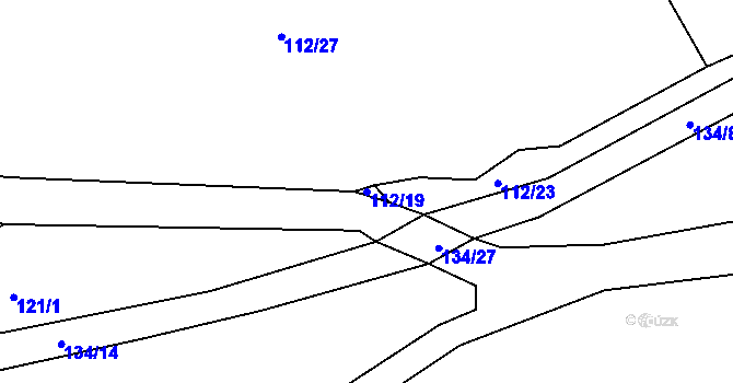 Parcela st. 112/19 v KÚ Bdín, Katastrální mapa