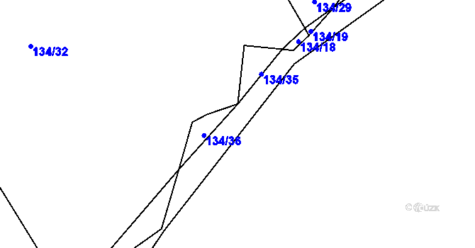 Parcela st. 134/26 v KÚ Bdín, Katastrální mapa