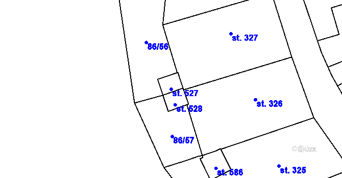 Parcela st. 527 v KÚ Bečov u Mostu, Katastrální mapa