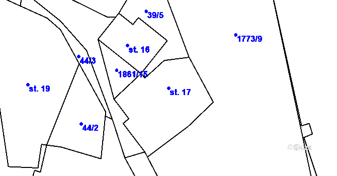 Parcela st. 17 v KÚ Bečov u Mostu, Katastrální mapa