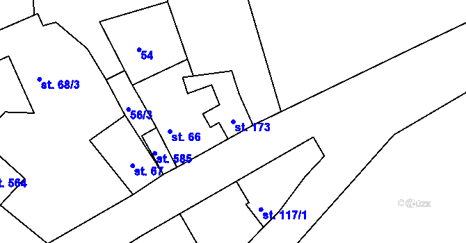 Parcela st. 173 v KÚ Bečov u Mostu, Katastrální mapa