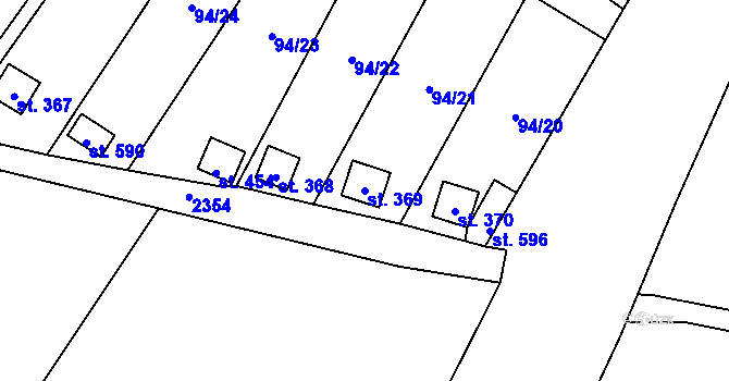 Parcela st. 369 v KÚ Bečov u Mostu, Katastrální mapa