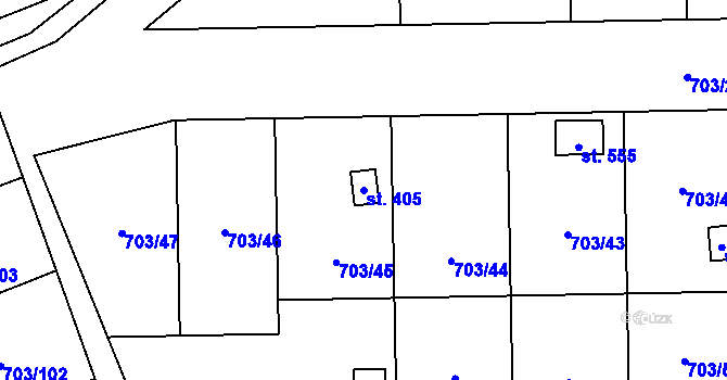 Parcela st. 405 v KÚ Bečov u Mostu, Katastrální mapa