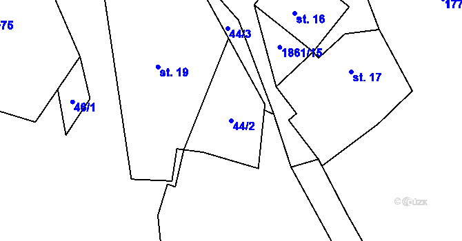 Parcela st. 44/2 v KÚ Bečov u Mostu, Katastrální mapa