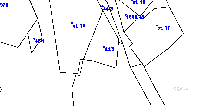 Parcela st. 44/4 v KÚ Bečov u Mostu, Katastrální mapa