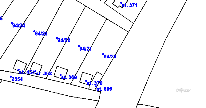 Parcela st. 94/20 v KÚ Bečov u Mostu, Katastrální mapa