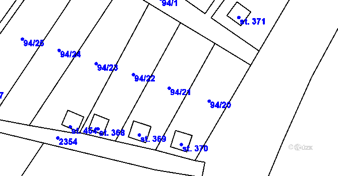 Parcela st. 94/21 v KÚ Bečov u Mostu, Katastrální mapa