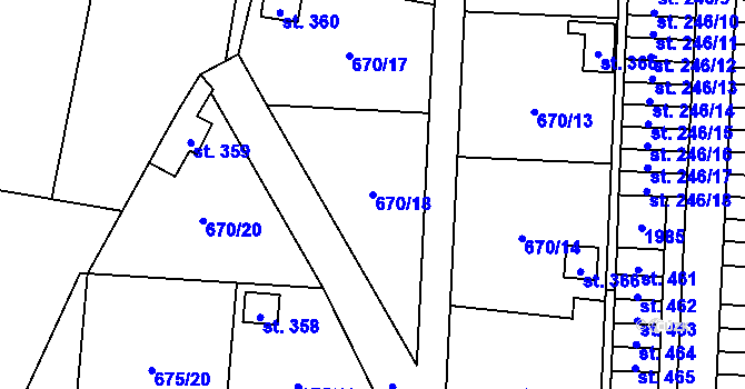Parcela st. 670/18 v KÚ Bečov u Mostu, Katastrální mapa