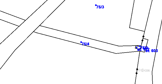 Parcela st. 75/4 v KÚ Zaječice u Bečova, Katastrální mapa