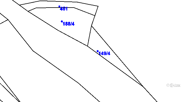 Parcela st. 149/4 v KÚ Zaječice u Bečova, Katastrální mapa