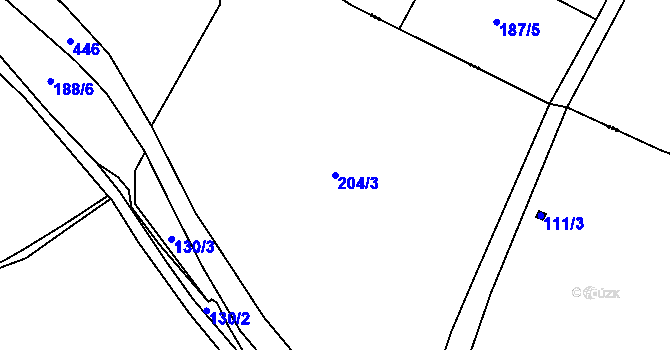 Parcela st. 204/3 v KÚ Zaječice u Bečova, Katastrální mapa