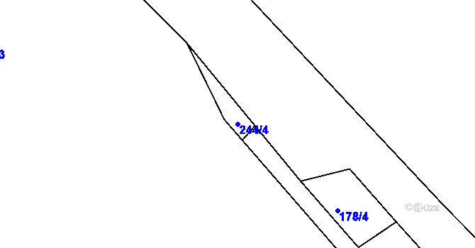 Parcela st. 244/4 v KÚ Zaječice u Bečova, Katastrální mapa