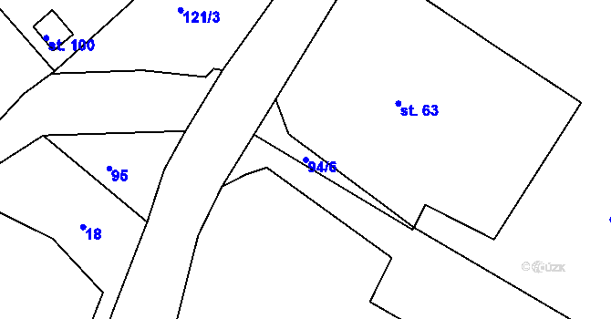 Parcela st. 94/6 v KÚ Zaječice u Bečova, Katastrální mapa